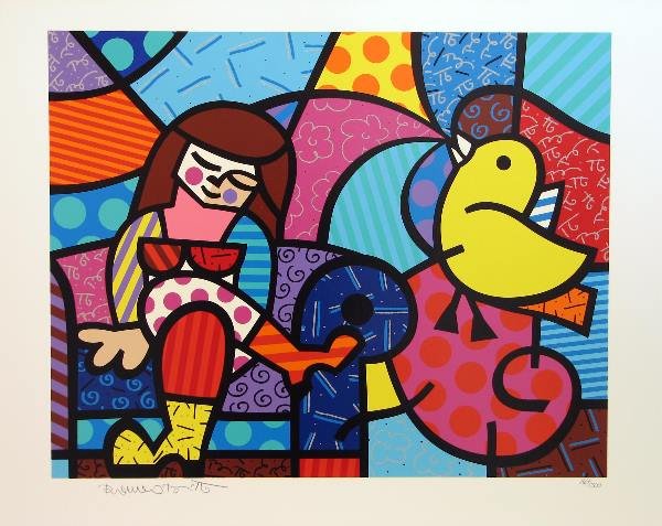 Romero Britto Serigraph Pencil Signed & Numbered