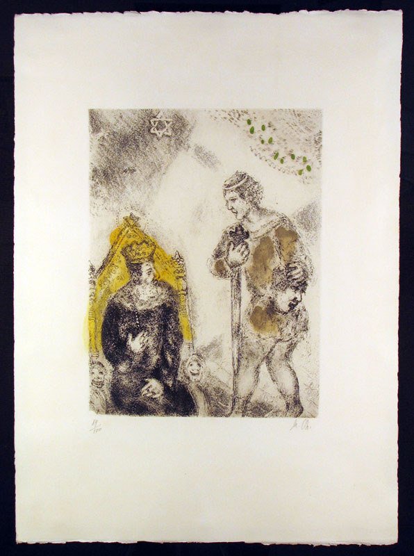 Marc Chagall Hand Painted Etching & Watercolor Si