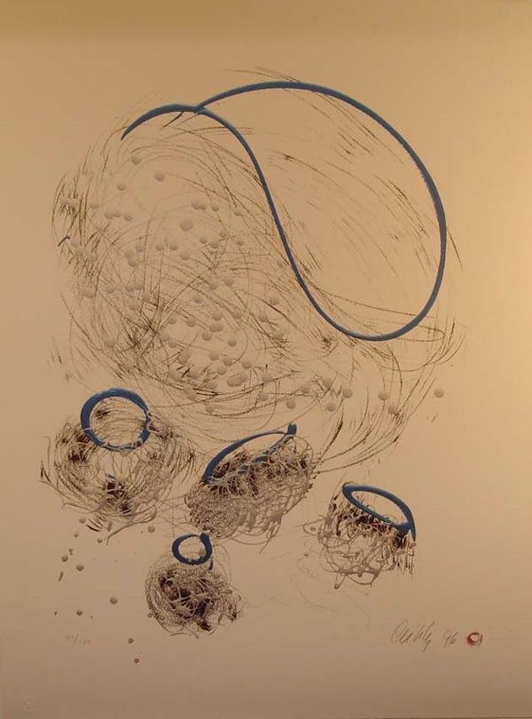 Dale Chihuly Basket Drawing Lithograph Pencil Sig