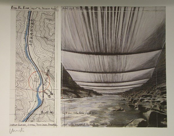 Christo Arkansas River Wrapped in Colorado Pencil