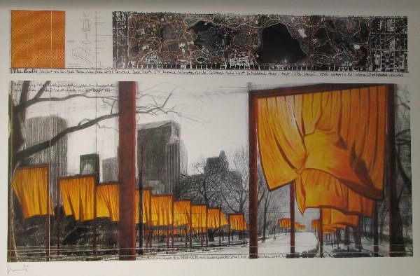 Christo Gates Central Park New York Pencil Signed