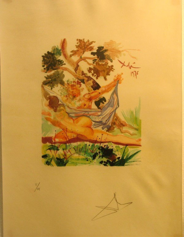 Dali Woodcut on Parchment Paper Edition of 9 piec