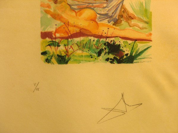Dali Woodcut on Parchment Paper Edition of 9 piec - 3