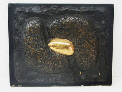 Douglas Abdell Bronze on Wood Wall Sculpture Circ: ARTIST - Douglas Abdell TITLE - Untitled
