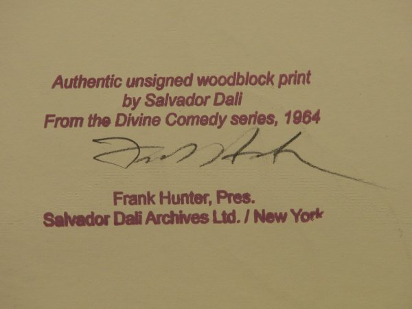 Salvador Dali Divine Comedy Woodblock Signed - 2