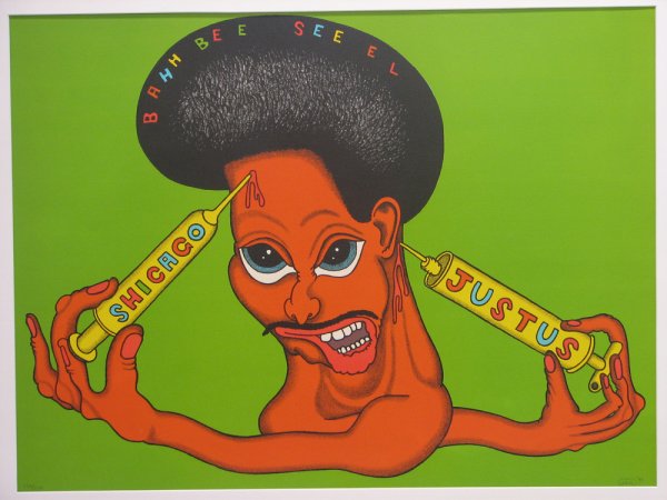 Peter Saul Chicago Lithograph Pencil Signed & Num: ARTIST - Peter Saul TITLE - Shicago Justus