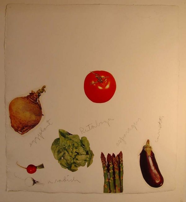 Jim Dine Collage 1969 Pencil Signed & Numbered: ARTIST - Jim Dine TITLE - Vegetable V