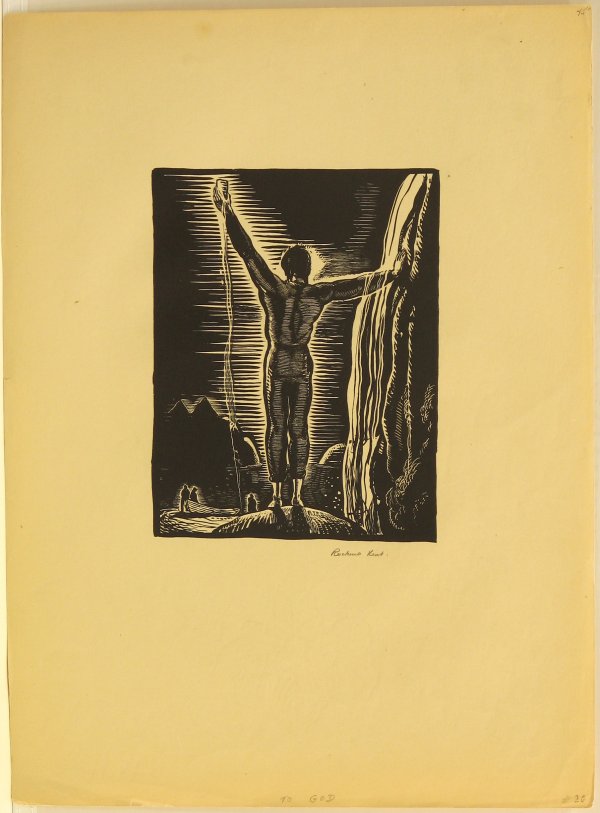 Rockwell Kent WPA Lithograph Pencil Signed Edition: ARTIST - Rockwell Kent TITLE - To God