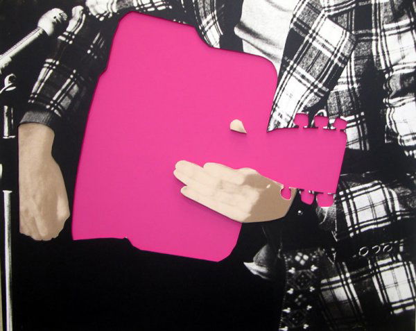 John Baldessari 3-D Construction Person With Guit: ARTIST - John Baldessari TITLE - Person with Guitar in Pink