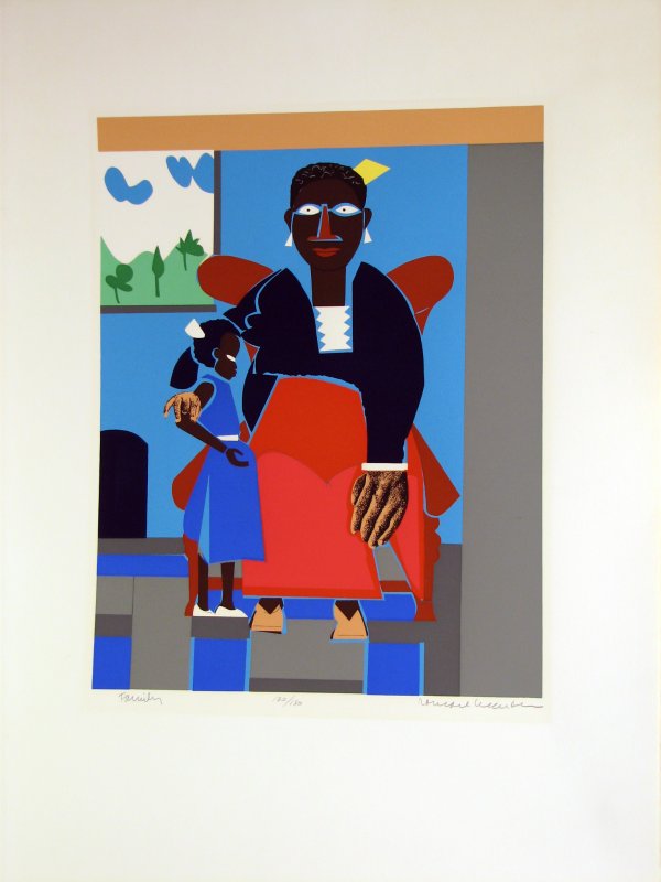 Romare Bearden African American Art Signed & Numb: ARTIST - Romare Bearden TITLE - Family