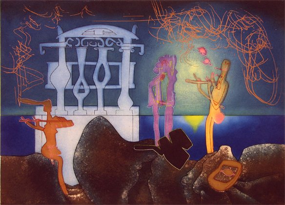 Roberto Matta Etching Aquatint Signed & Numbered: ARTIST - Roberto Matta TITLE - 2 A.M. (from the series "L'Arc Obscur Des Heures")