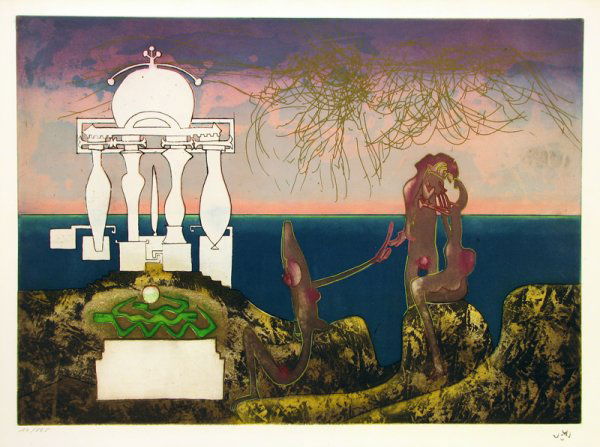 Roberto Matta Etching Aquatint Signed & Numbered: ARTIST - Roberto Matta TITLE - 6 A.M. (from the series "L'Arc Obscur Des Heures")