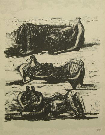 Henry Moore Lithograph Pencil Signed & Numbered: ARTIST - Henry Moore TITLE - Untitled