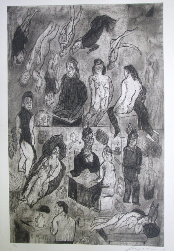 Jose Luis Cuevas Etching 35 X 52" Signed & Number: ARTIST - Jose Luis Cuevas TITLE - Intolerance Portfolio - Las Victimas