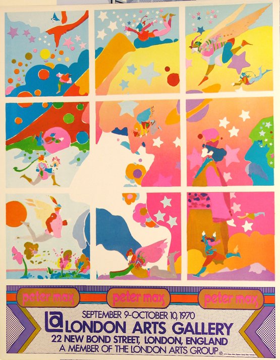 Peter Max Vintage Poster: ARTIST - Peter Max TITLE - London Arts Poster