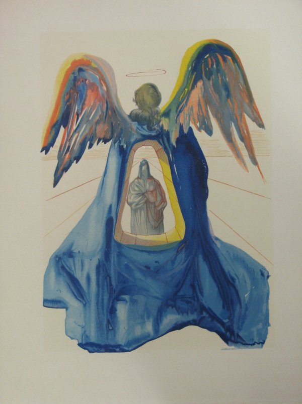 Salvador Dali Divine Comedy Woodblock Signed and : ARTIST - Salvador Dali TITLE - Dante Purified (from Divine Comedy Purgatory 33)