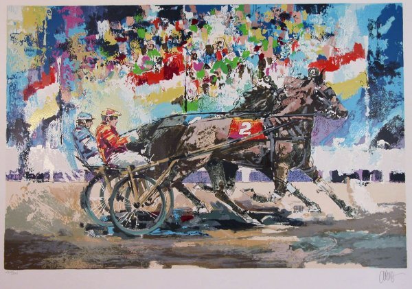 Wayland Moore Horseracing (Neiman Style) Signed/N