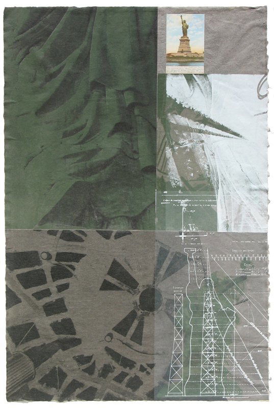 Robert Rauschenberg Collage on Lithograph Signed: ARTIST - Robert Rauschenberg TITLE - Liberty DATE - 1983