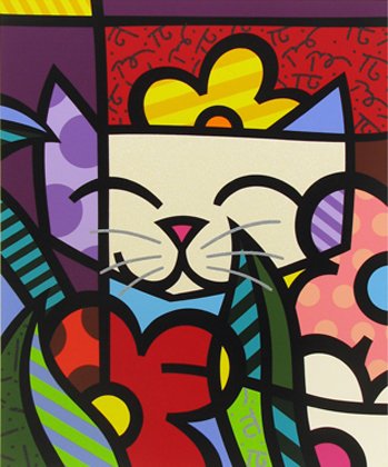 Romero Britto Serigraph Pencil Signed & Numbered: ARTIST - Romero Britto TITLE - Behind the Flowers