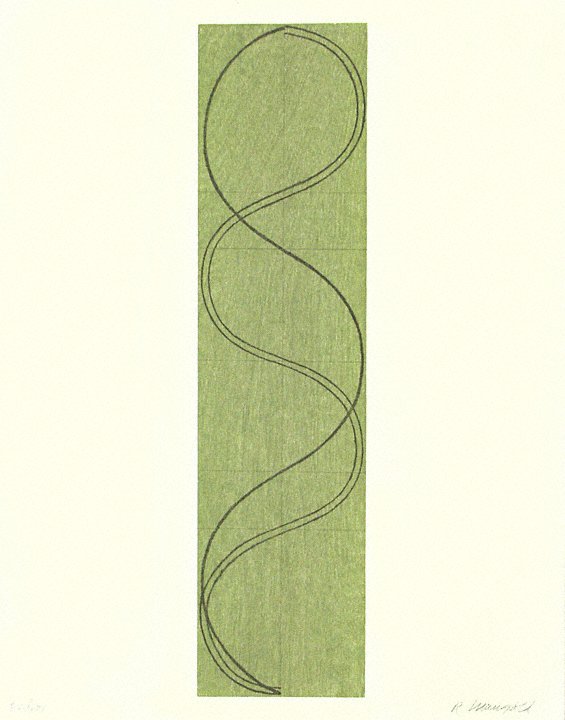 Robert Mangold Woodcut Pencil Signed & Numbered: ARTIST - Robert Mangold TITLE - Green Column