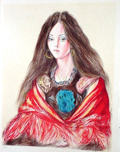 Woman with Shawl Signed & Numbered
