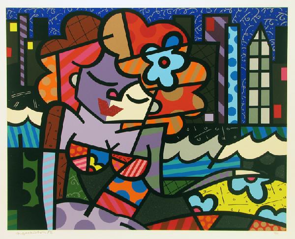 Romero Britto Serigraph Pencil Signed & Numbered: ARTIST - Romero Britto TITLE - Downtown Girl