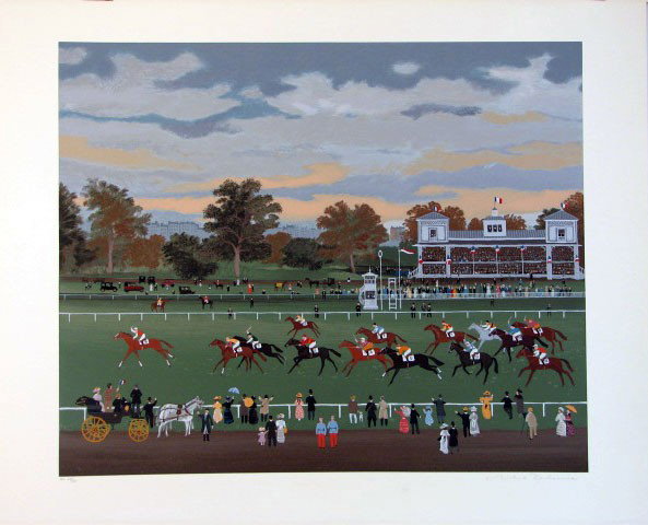 Michel Delacroix Pencil Signed & Numbered: ARTIST - Michel Delacroix TITLE - Course a Vincennes
