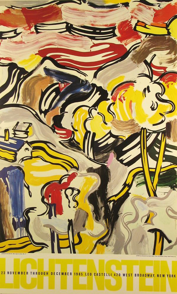 Roy Lichtenstein Lithographic Poster: ARTIST - Roy Lichtenstein TITLE - Lichtenstein with Red Sky