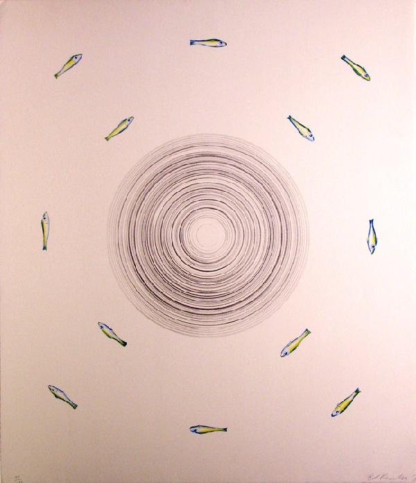 Edward Ruscha Lithograph Signed & Numbered: ARTIST - Edward Ruscha TITLE - Fan and its Surroundings DATE - 1983 MEDIUM