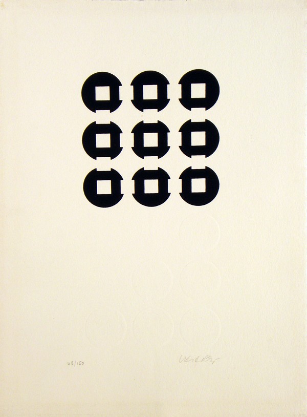 Victor Vasarely Early 1960's Silkscreen Signed & : ARTIST - Victor Vasarely TITLE - Untitled (Circles & Squares)