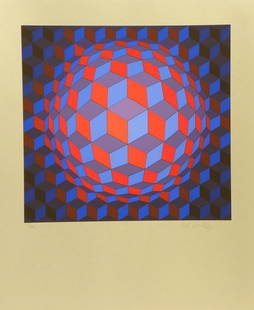 Victor Vasarely Serigraph Pencil Signed & Numbere: ARTIST - Victor Vasarely TITLE - Cheyt-Rond