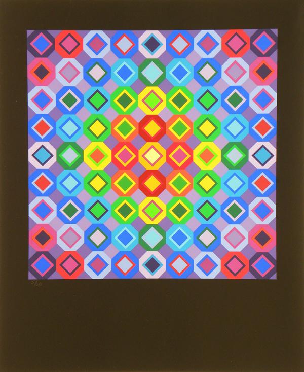 Victor Vasarely Serigraph Pencil Signed & Numbere: ARTIST - Victor Vasarely TITLE - Folkokta