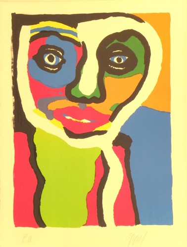 Karel Appel Serigraph Pencil Signed & Numbered: ARTIST - Karel Appel TITLE - Personage (Woman's Head)