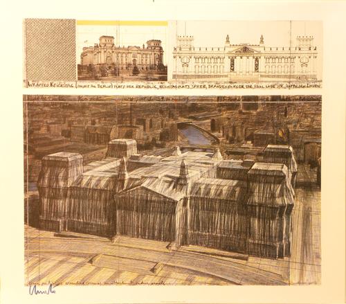 Christo Wrapped Reichstag Lithograph Pencil Signe: ARTIST - Christo TITLE - Warpped Reichstag (M587)