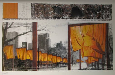 Christo Lithograph Gates for New York Pencil Sign: ARTIST - Christo TITLE - The Gates, Project for Central Park, New York (18372)