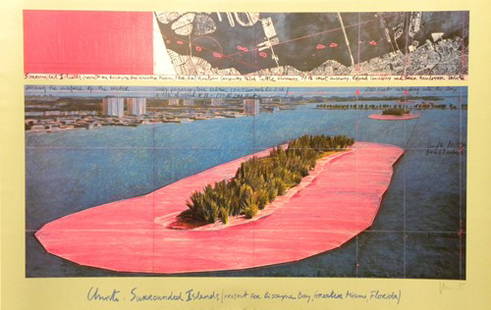 Christo Signed Lithographic Poster Surrounded Isl: ARTIST - Christo TITLE - Surrounded Islands Project for Miami Florida