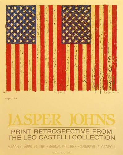 Jasper Johns Flags Lithographic Poster: ARTIST - Jasper Johns TITLE - Flags I, 1973