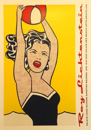 Roy Lichtenstein Girl with Ball Lithographic Post: ARTIST - Roy Lichtenstein TITLE - Girl with Ball, 1961