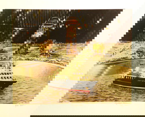 Doug Webb Lithograph Pencil Signed & Numbered: ARTIST - Doug Webb TITLE - Yacht Running in Water