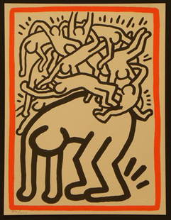 Keith Haring Lithograph Pencil Signed & Numbered: ARTIST - Keith Haring TITLE - Fight Aids Worldwide