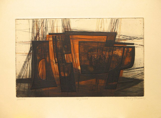 Terry Haas Aquatint Pencil Signed & Numbered: ARTIST - Terry Haas TITLE - Docks