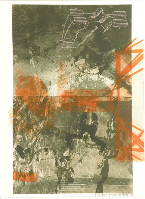 Robert Rauschenberg Lithograph Pencil Signed & Nu: ARTIST - Robert Rauschenberg TITLE - Bait from the Stoned Moon series