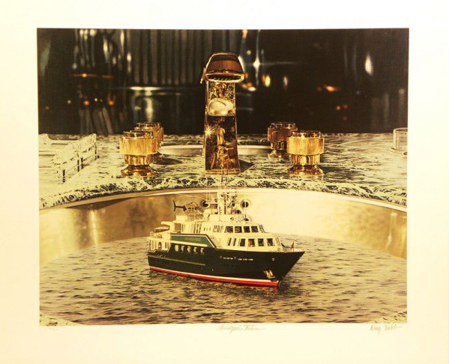 Doug Webb Lithograph Pencil Signed & Numbered: ARTIST - Doug Webb TITLE - Yacht Running in Water