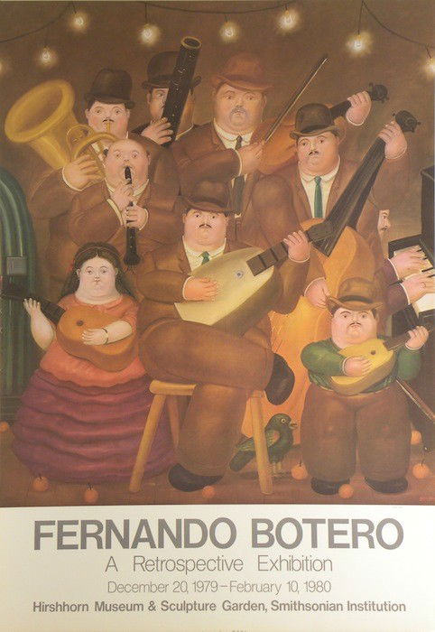 Fernando Botero Lithographic Poster: ARTIST - Fernando Botero TITLE - BOTERO A Retrospective Exhibition in the Hirshhorn Museum and Sculpture Garden Smithsonian Instituti