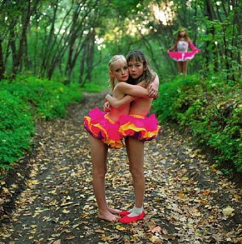 Michal Chelbin Photograph Signed &Numbered: ARTIST - Michal Chelbin TITLE - Xenia, Janna and Alona in the Woods, Russia