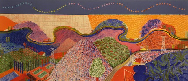 David Hockney Lithographic Poster: ARTIST - David Hockney TITLE - Mulholland Drive