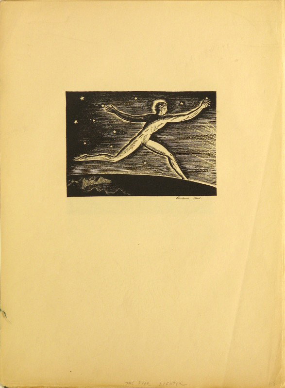 Rockwell Kent WPA Lithograph Pencil Signed: ARTIST - Rockwell Kent TITLE - The Star Lighter