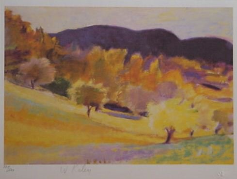 Wolf Kahn Pencil Signed and Numbered: ARTIST: Wolf Kahn TITLE: Hillside in Early Summer MEDIUM: Lithograph SIGNATURE: Pencil Signed NUMBERED: 334/500 DATE: 1990 DIMENSIONS: 8 ½ X 11" ADDITIONAL COMMENTS: Certificate of Authenticity Signe
