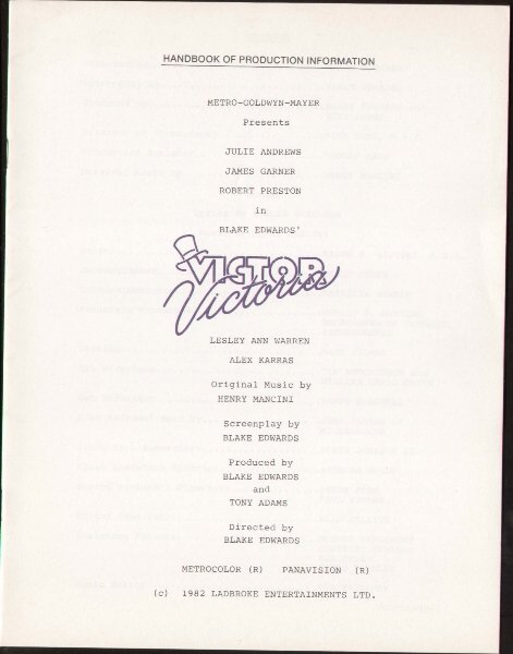 Victor Victoria press kit