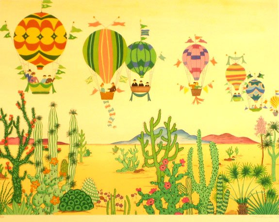 Jack Hofflander Balloons Pencil Signed & Numbered: ARTIST: Jack Hofflander TITLE: Southwest Balloon Fair DATE: 1981 MEDIUM: Lithograph SIGNED: Pencil Signed - Bottom Right NUMBERED: Pencil Numbered from an edition of 250 piece - bottom left DIMENSIONS